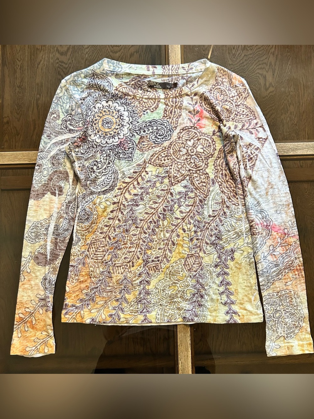 Vintage Prana Long-Sleeve Paisley Floral Long Sleeve